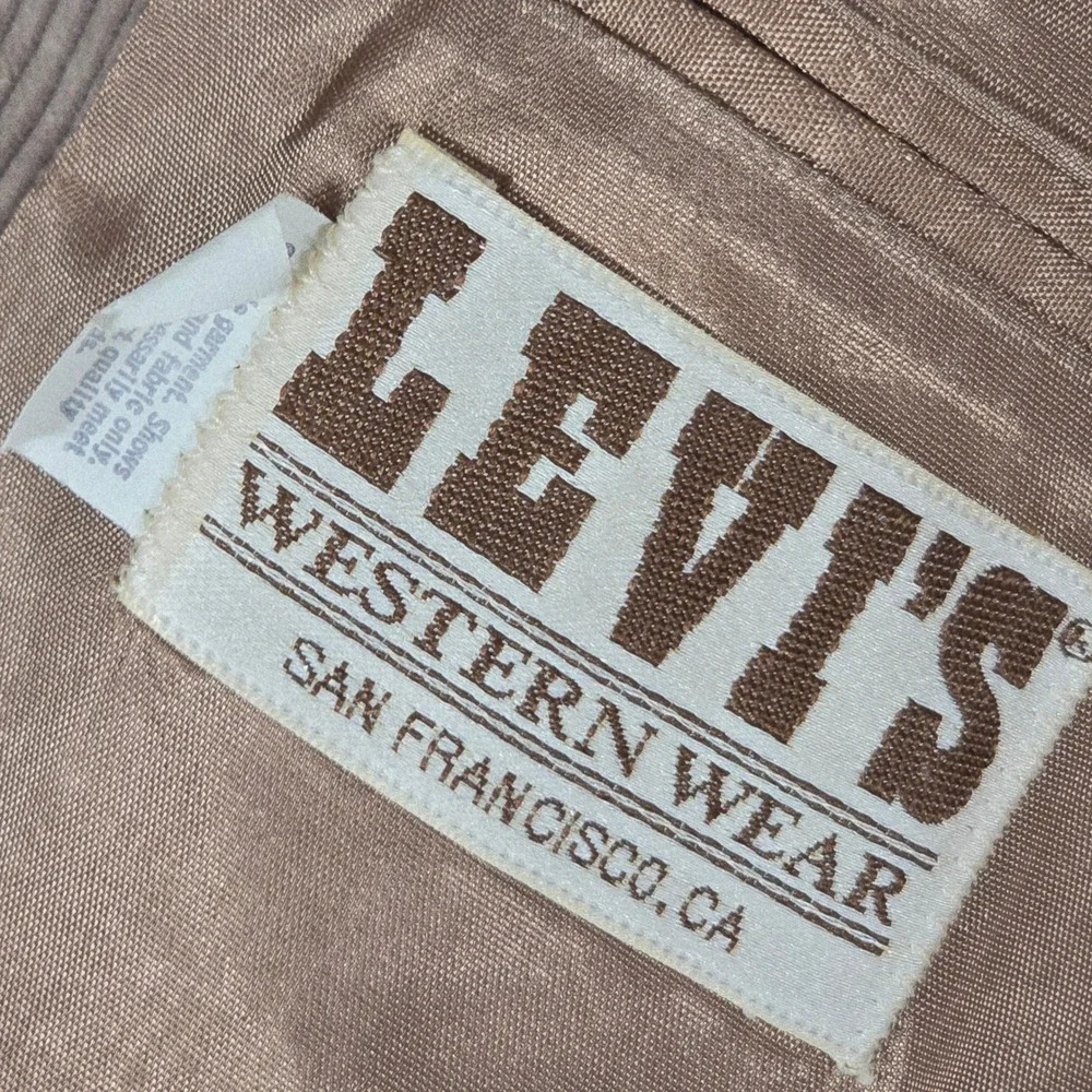 VTG Levis Western Wear Corduroy Blazer Brown Suede Elbow Patches Sample M *READ*